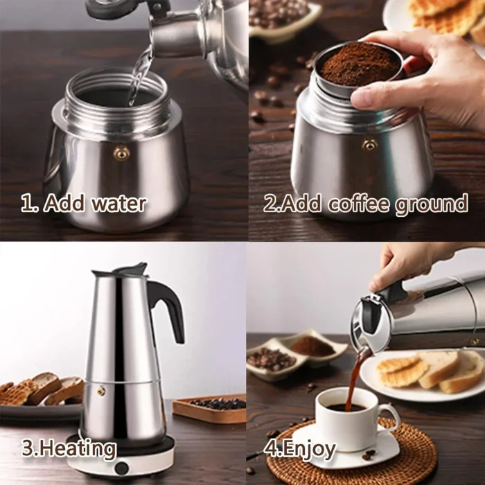 4/Cups-Moka Coffee Maker - Image 3