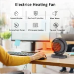Portable Mini Electric Heater with Thermostat, Desk Heating Fans - Image 2