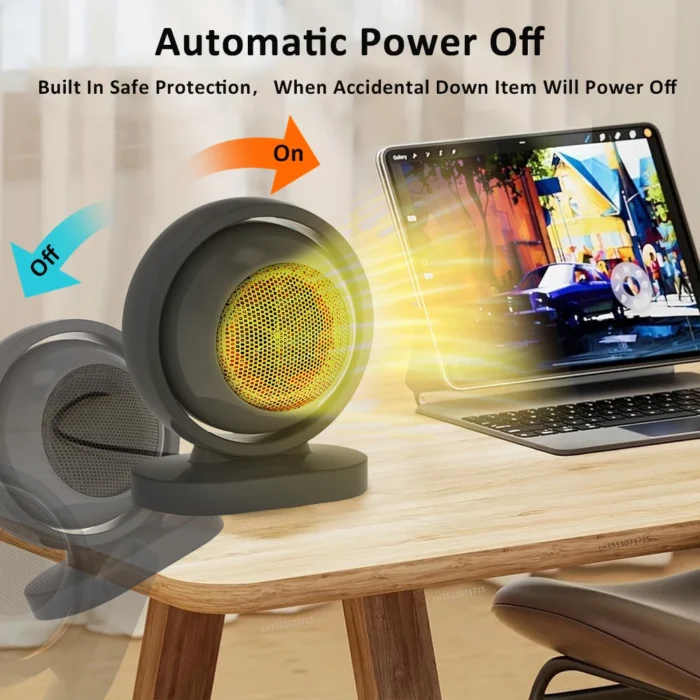 Portable Mini Electric Heater with Thermostat, Desk Heating Fans - Image 5