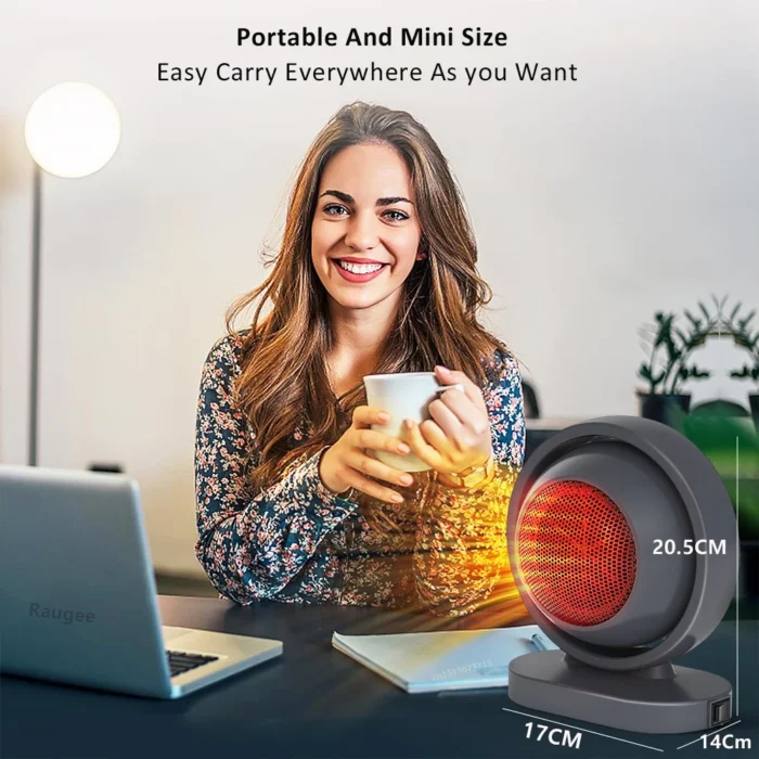 Portable Mini Electric Heater with Thermostat, Desk Heating Fans - Image 6