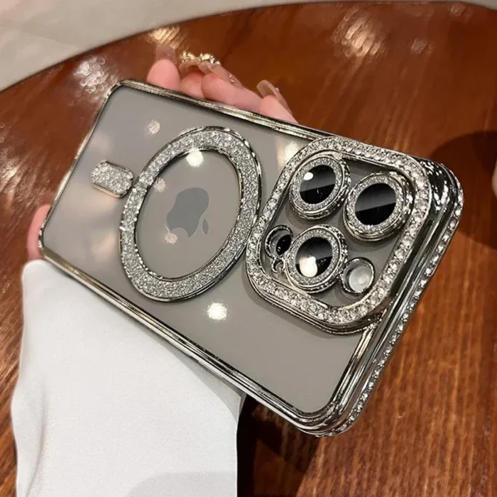 ⁦جراب هاتف شفاف ماسي لامع ، غطاء شحن لاسلكي Magsafe⁩ - الصورة ⁦1⁩
