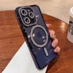 ⁦جراب هاتف شفاف ماسي لامع ، غطاء شحن لاسلكي Magsafe⁩ - الصورة ⁦3⁩