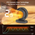 Portable Mini Electric Heater with Thermostat, Desk Heating Fans - Image 3