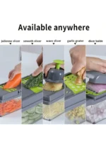 Multifunctional vegetable chopper set, fruit slicer - Image 5